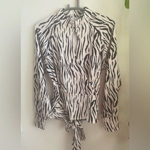 zebra printed blouse (black and white)